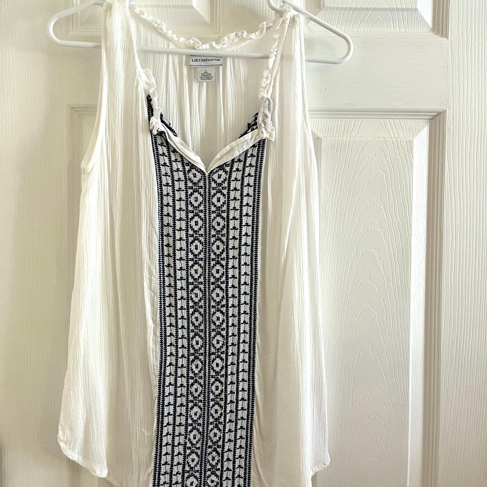 Light breezy almost see-through sleeveless blouse
